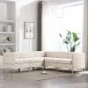 vidaXL 5 Piece Sofa Set Fabric Cream