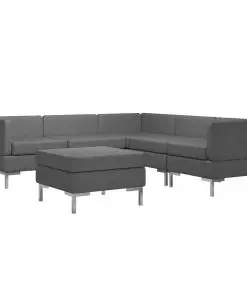 vidaXL 6 Piece Sofa Set Fabric Dark Grey