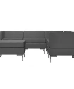 vidaXL 6 Piece Sofa Set Fabric Dark Grey