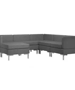 vidaXL 6 Piece Sofa Set Fabric Dark Grey