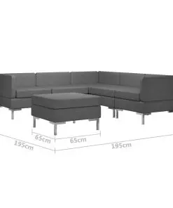 vidaXL 6 Piece Sofa Set Fabric Dark Grey