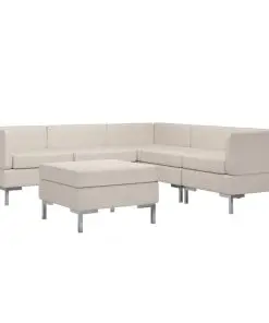 vidaXL 6 Piece Sofa Set Fabric Cream
