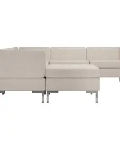 vidaXL 6 Piece Sofa Set Fabric Cream