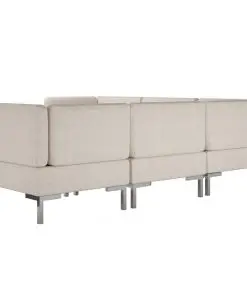 vidaXL 6 Piece Sofa Set Fabric Cream