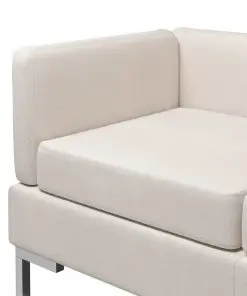 vidaXL 6 Piece Sofa Set Fabric Cream
