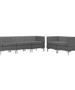 vidaXL 5 Piece Sofa Set Fabric Dark Grey