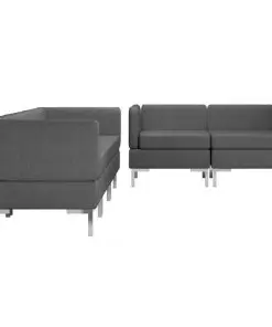 vidaXL 5 Piece Sofa Set Fabric Dark Grey