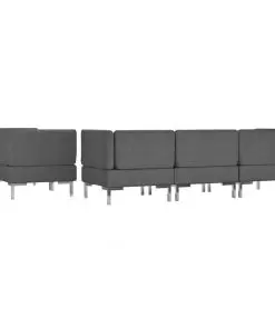 vidaXL 5 Piece Sofa Set Fabric Dark Grey