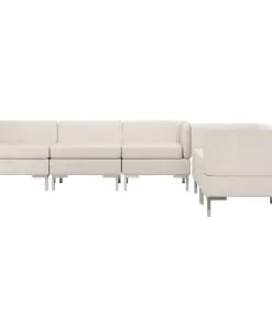 vidaXL 5 Piece Sofa Set Fabric Cream