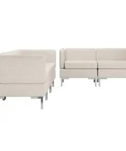 vidaXL 5 Piece Sofa Set Fabric Cream