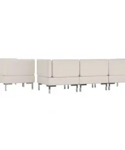 vidaXL 5 Piece Sofa Set Fabric Cream