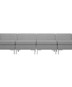 vidaXL 4 Piece Sofa Set Fabric Light Grey
