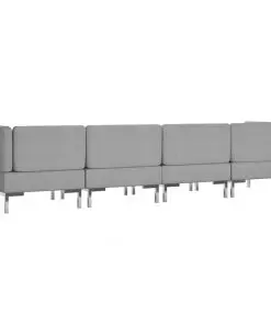 vidaXL 4 Piece Sofa Set Fabric Light Grey