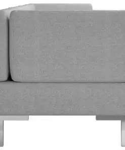 vidaXL 4 Piece Sofa Set Fabric Light Grey