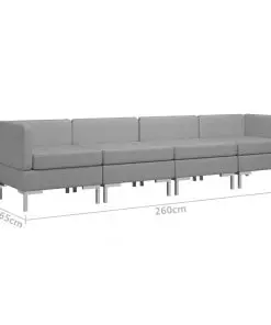 vidaXL 4 Piece Sofa Set Fabric Light Grey