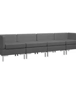 vidaXL 4 Piece Sofa Set Fabric Dark Grey