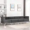 vidaXL 4 Piece Sofa Set Fabric Dark Grey