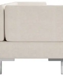 vidaXL 4 Piece Sofa Set Fabric Cream