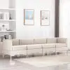vidaXL 4 Piece Sofa Set Fabric Cream