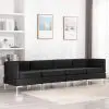 vidaXL 4 Piece Sofa Set Fabric Black