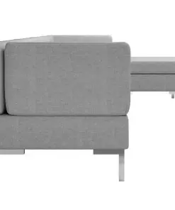 vidaXL 5 Piece Sofa Set Fabric Light Grey