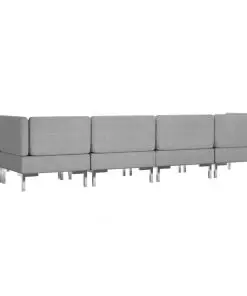 vidaXL 5 Piece Sofa Set Fabric Light Grey