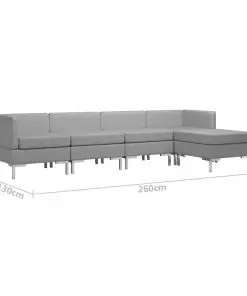 vidaXL 5 Piece Sofa Set Fabric Light Grey