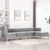 vidaXL 5 Piece Sofa Set Fabric Light Grey