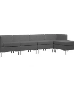 vidaXL 5 Piece Sofa Set Fabric Dark Grey