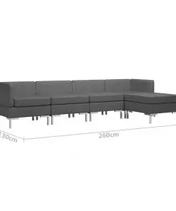 vidaXL 5 Piece Sofa Set Fabric Dark Grey