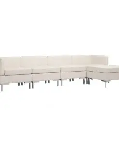 vidaXL 5 Piece Sofa Set Fabric Cream