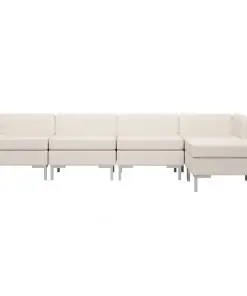 vidaXL 5 Piece Sofa Set Fabric Cream