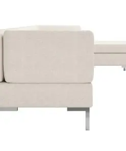 vidaXL 5 Piece Sofa Set Fabric Cream