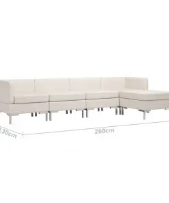 vidaXL 5 Piece Sofa Set Fabric Cream