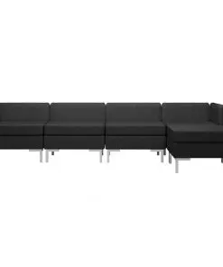 vidaXL 5 Piece Sofa Set Fabric Black