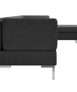 vidaXL 5 Piece Sofa Set Fabric Black