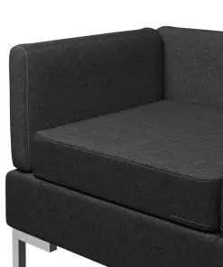 vidaXL 5 Piece Sofa Set Fabric Black