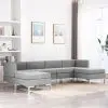 vidaXL 6 Piece Sofa Set Fabric Light Grey