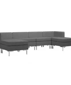 vidaXL 6 Piece Sofa Set Fabric Dark Grey