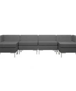 vidaXL 6 Piece Sofa Set Fabric Dark Grey