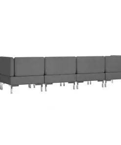 vidaXL 6 Piece Sofa Set Fabric Dark Grey
