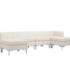 vidaXL 6 Piece Sofa Set Fabric Cream
