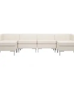 vidaXL 6 Piece Sofa Set Fabric Cream
