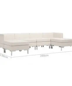 vidaXL 6 Piece Sofa Set Fabric Cream