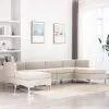 vidaXL 6 Piece Sofa Set Fabric Cream