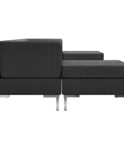 vidaXL 6 Piece Sofa Set Fabric Black