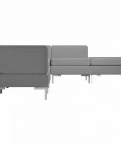 vidaXL 6 Piece Sofa Set Fabric Light Grey