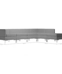 vidaXL 6 Piece Sofa Set Fabric Light Grey