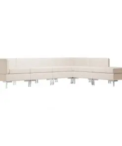 vidaXL 6 Piece Sofa Set Fabric Cream