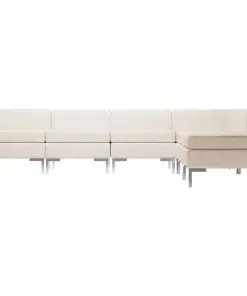 vidaXL 6 Piece Sofa Set Fabric Cream